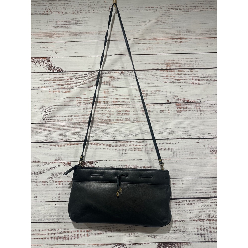 Etienne‎ Aigner Black Leather Shoulder / Crossbody / Clutch Purse